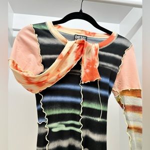 Diesel Ribbed Long Sleeve Graphic Tee